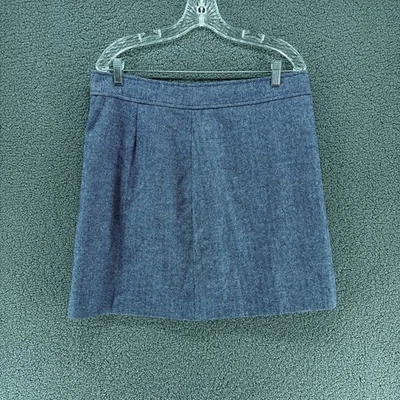 Falda J Crew espiga para mujer 14 mezcla de lana azul Foto 1 de 4