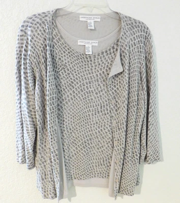 Cárdigan sin mangas Josephine Chaus 2 piezas para mujer talla GRANDE gris Foto 1 de 4