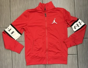 Air Jordan Trainingsjacke rot durchgehender Reißverschluss gesticktes Logo Taschen Größe Medium (10-12) - Bild 1 von 6