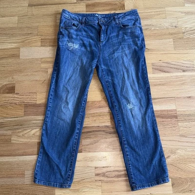 Boyfriend Cropped Distressed Jeans - Image 1 of 4