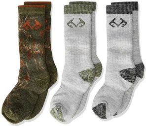 Boy's Outdoor Merino Wool Blend Camo Mid Calf Socks Gift Box (3-Pair Pack), M... - Picture 1 of 3
