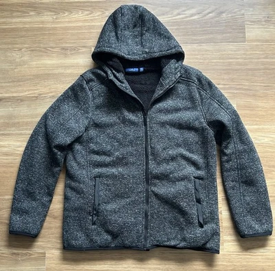 Apt. 9 Men’s Sherpa-Lined Soft Jacket; XL; Black and White, Hooded, Full-Zip - Image 1 of 4