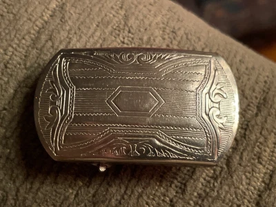 antiguo art deco diseño geométrico acero doble vestido hebilla cinturón -124 Foto 1 de 2