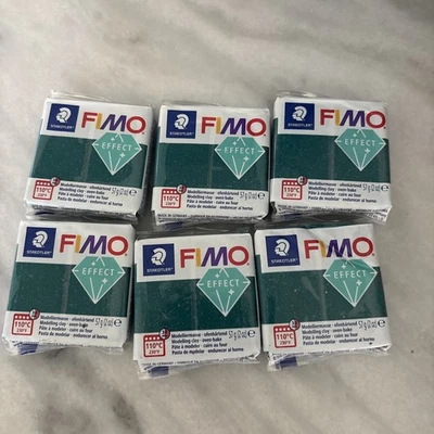 6 Packs Modeling Hardening Polymer Clay Galaxy Green 57g FIMO Effect Oven Bake - Image 1 of 3