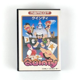 Famicom Quinty Comes with box theory, flyers, and postcards. Has damage.