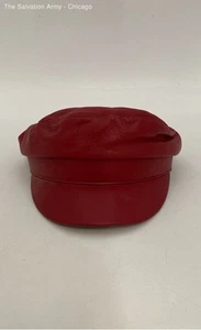 Wilsons Leather Womens Red Curved Brim Classic Fitted Newsboy Cap One Size - Picture 1 of 7