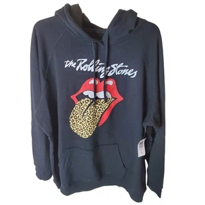 Torrid The Rolling Stones Leopard Cozy Fleece Hoodie, Deep Black, NWT, 3X - Picture 1 of 6