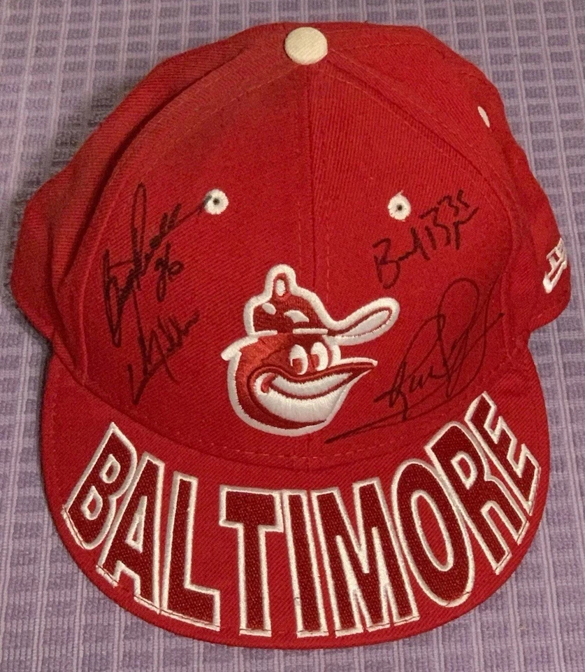 Autographed Baltimore Orioles New Era 59Fifty Hat  Boog Tillman Bernesen Dempsey - Image 1 of 4