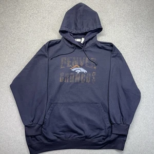 Felpa con cappuccio NFL Team Apparel Denver Broncos uomo 3XL blu scuro pullover felpa - Foto 1 di 7