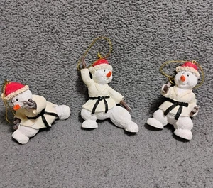 2009 Everest Corp Schneemänner schwarzer Gürtel Ornamente Menge 3 - Bild 1 von 10