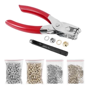 1X (Kit de alicates de ojal de ojal, kit de herramientas de ojal de 1/4 pulgadas y 6 mm con Metal4507 - Imagen 1 de 7