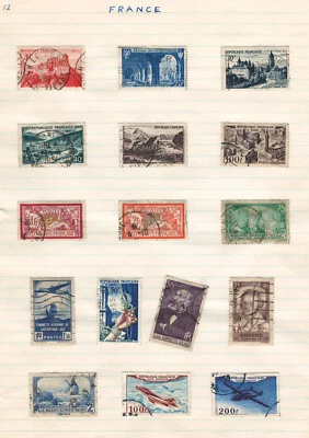 FRANCE  Very Fine Used Stamps Hinged on list # 12 - Image 1 of 4