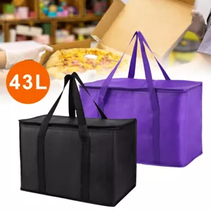 43L/77L Insulated Food Delivery Bag for Catering Black Extra Large Hot Bags NEW - Picture 1 of 32