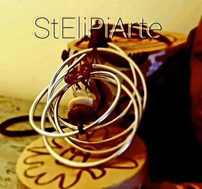 Collana donna artigianale: alluminio e pietre. - Immagine 1 di 3