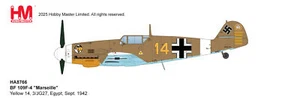 BF 109F-4 "MARSEILLE" YELLOW 14 3/JG27 - HOBBY MASTER HA8766 1/48 - PRE ORDER - Picture 1 of 2