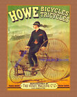 Vintage HOWE BICYCLE TRICYCLE 8x10 Advertising Art print  Steam Punk velocipede