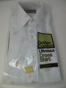 Vintage SEARS Store weiß blaues Herrenhemd golden bequem 14,5 NEU - Bild 1 von 8
