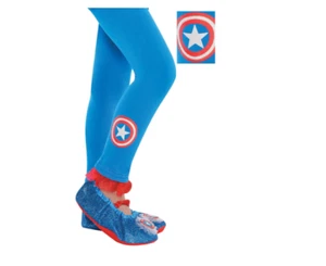 NIÑAS MARVEL SUEÑO AMERICANO CAPITÁN AMÉRICA MEDIAS SIN PIES DISFRAZ NIÑO S - Imagen 1 de 2