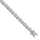 Glamorous Simulated Diamond Tennis Bracelet 925 Fine Silver Evening Jewellery