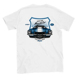 Ride the Muscle Car - Camaro - Back Print - Classic Unisex Crewneck T-shirt - Picture 1 of 4