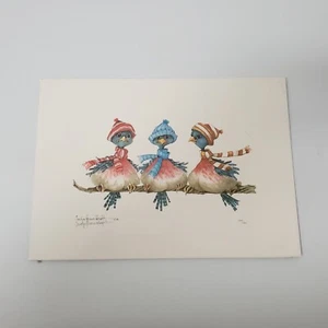 Blue birds Carolyn Shores Wright 8 x 10 Sealed & signed lithograph 397/500 1986 - Picture 1 of 4