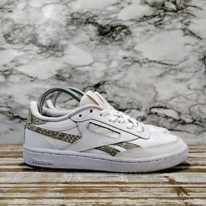 Reebok Classic Athletic Shoes Women 7 White Snakeskin Accents Casual Sneakers - Picture 1 of 10