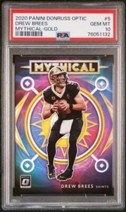 Drew Brees 2020 Panini Donruss Optic Mythical GOLD #5 Saints SP   /10  PSA 10