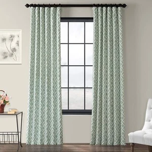 HPD Half Price Drapes Modern Geometric Printed Curtains Luxury Cotton Curtains - Picture 1 of 9