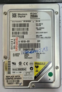 Unidad de disco duro IDE Compaq 165138-001 168031-001 (Western Digital WD200AA-60ANA0) 20 GB 3,5 - Imagen 1 de 1