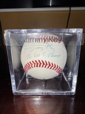 ¡BÉISBOL AUTOGRAFIADO FIRMADO POR JIMMY KEY!  WS CHAMPS New York Yankees 1996 Foto 1 de 4