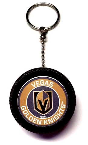 VEGAS GOLDEN KNIGHTS MINI PUCK KEYCHAIN 2" WIDE NEW NHL OFFICIALLY LICENSED Cover