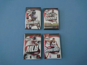 4 PS2 989 PINS 2002 NFL GAMEDAY & SOCCER & MLB & NBA SHOOTOUT BUTTONS PINS NEU - Bild 1 von 12