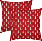 Christmas Tree Red Pillow Covers 20x20 Inch Set Of 2 Xmas Trees Geometric Square