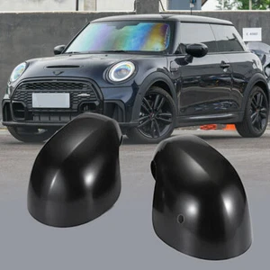 For MINI Cooper F54 F55 F56 F57 F60 20~23 Black Side View Mirror Cover W Light - Imagen 1 de 6