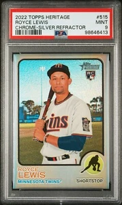 Topps Heritage 515 Royce Lewis RC 2022 refractor cromado 232/373 Minnesota Twins - Imagen 1 de 3