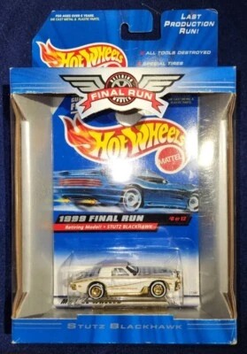 1999 Hot Wheels FINAL RUN w/BOX pearl white STUTZ BLACKHAWK #6/12 1/64 - Image 1 of 2