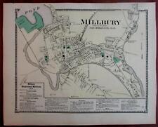 Millbury city plan Blackstone River 1870 Worcester Co. Mass. detailed map