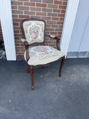 Antique Armchair Victorian Wood Carved Parlor Ludwiks Armrest Cover