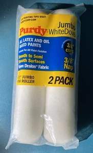 1-Purdy White Dove Dralon 6.5 in. 3/8” Nap Jumbo Mini Paint Roller Cover 2 pk - Picture 1 of 4