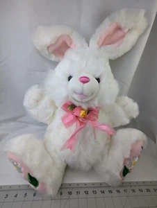 Peluche coniglietto Tb Trading Co Hopster bianco 24 pollici fiori rosa farcito - Foto 1 di 11