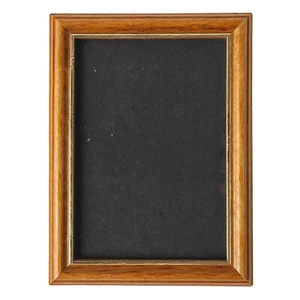 Vintage Brown Wooden Gold Trim Empty Picture Frame 12.5cm x 9cm Photo, 3.5" x 5" - Picture 1 of 4