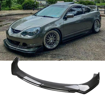 For 02-04 Acura RSX Front Bumper Lip Splitter Spoiler Carbon Fiber Look Body Kit - Image 1 of 4