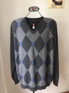 John W. Nordstrom Men's Gray V-Neck 100% Cashmere Sweater Size XXL Tall - Bild 1 von 12