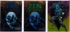 PROMO CARD LOT-ZEN-3 CARDS-CHROMIUM TECHNOLOGY-BLUE+GREEN+NN-1993 - Picture 1 of 8