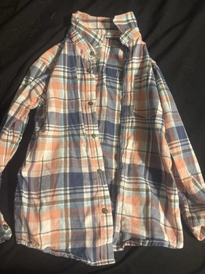 Camisa con botones azul, blanca y rosa de manga larga talla 8 Carters para niños Foto 1 de 3