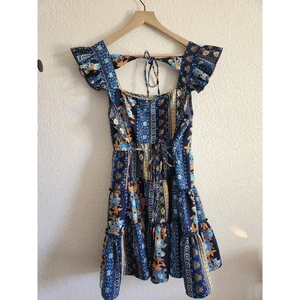 Band of the Free Women's Casual Summer Collared Boho Mid Length Dress-Lg - Picture 1 of 8