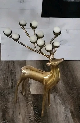 Candelabro de latón reno X 10 Candelabro 20 X 7 X 12  Foto 1 de 4