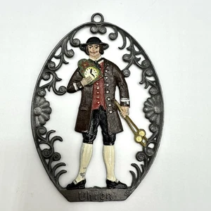 Wandbild Anhänger Zinn Mann Uhren Uhrmacher Tracht Handbemalt - Bild 1 von 6