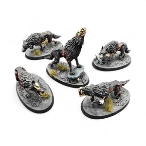 Dire Wolves Painted Age of Sigmar Soulblight Gravelords - Picture 1 of 10