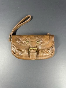 Nica Purse Clutch Bag Distressed Brown Leather excellent shape Wristlet - Picture 1 of 4